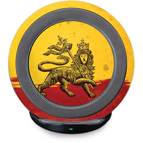 The Lion of Judah Rasta Flag Fast Charge Wireless Charging Stand Skin